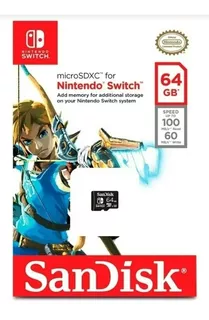 Memoria Micro Sd Nintendo Switch Certificada Sandisk 64 Gb