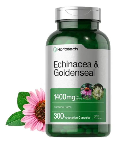 Suplemento Horbäach Echinacea Goldenseal 1400 Mg 300 Cápsula