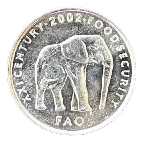 Somalia - 5 Shillings - Año 2002 - Km #45 - Elefante - Fao