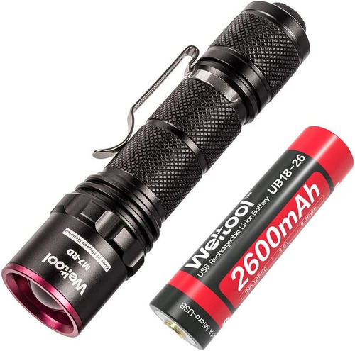 Linterna Weltool M7-rd Luz Roja De Haz Parejo Para Oscuridad