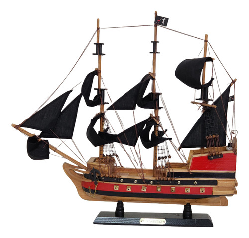 Barco Caravela Decorativo 50 Cm - Réplica Em Madeira Maciça