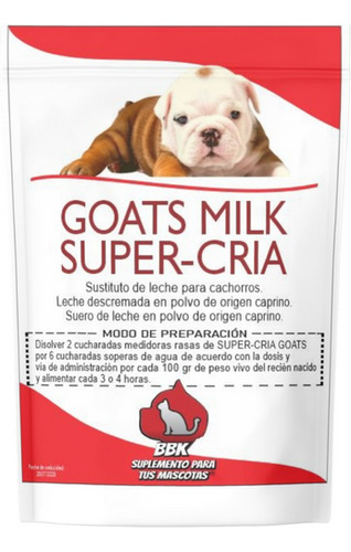 Sustituto De Leche De Cabra Para Cachorro En Destete.500gr