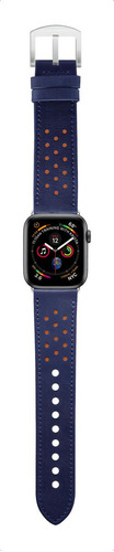 Pulseira Relógio Apple Watch 38/40 Midnight Blue E Laranja Cor Azul/Laranja