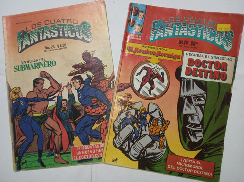 2 Comics Los Cuatro Fantasticos, #14 Y #23, 1980, Cuidados.