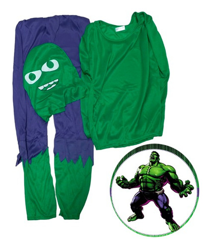 Disfraz De Hulk Para Niños, 3 Piezas.