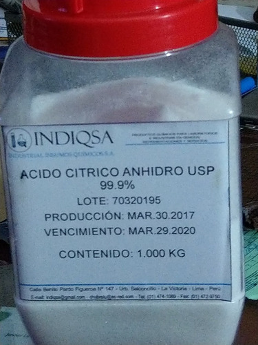 Acido Citrico Anhidro Usp 99.9%