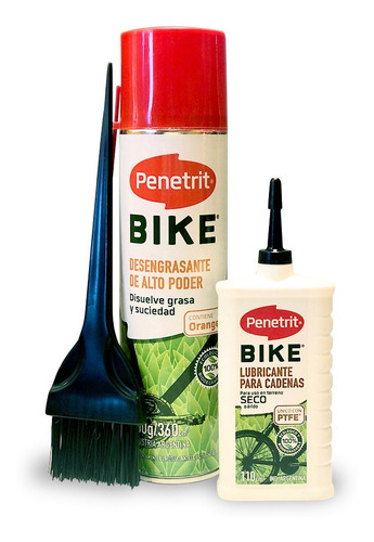 Imagen 1 de 9 de Kit Basico Mantenimiento Bicicleta Penetrit Seco - Racer 