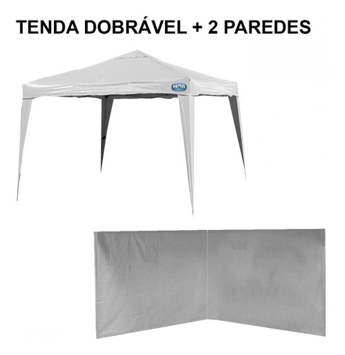 Kit Tenda Gazebo 3m X 3m Dobrável Base E Topo + 2 Paredes