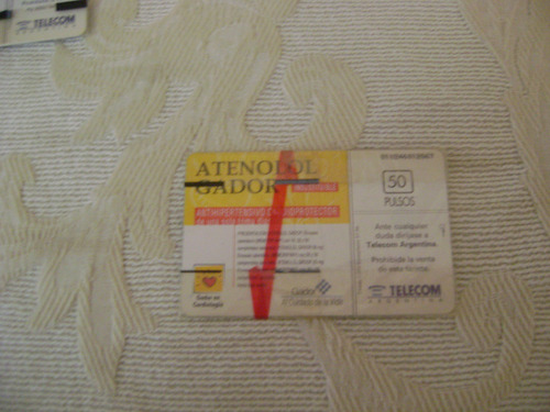 Tarjeta Telefonica Telecom Cortesia Atenolol Gador Edic 2 N3 (Usado)
