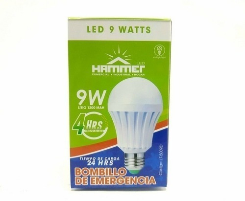 Bombillo Led De Emergencia 9w 4-5 Horas Autonomia Hammer