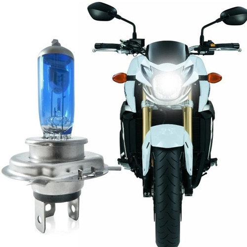 Lâmpada Super Branca Moto H4 Luz 35w 12v 8500k Tipo Xenon