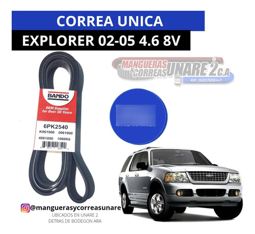 Correa Unica Ford Explorer De 02 Al 05  4.6 8v 6pk2540 Bando