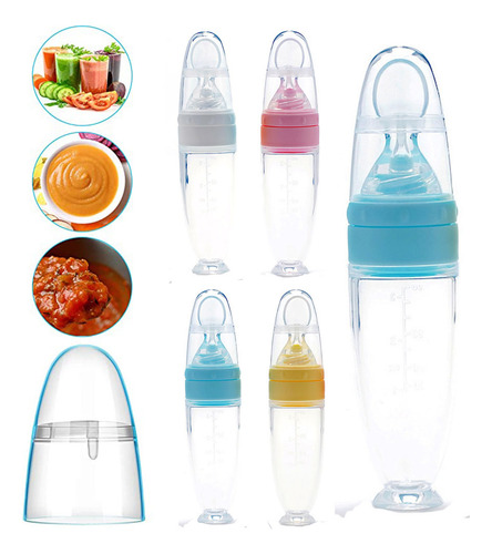 Cuchara Exprimible De Silicona Para Alimentos Para Bebés