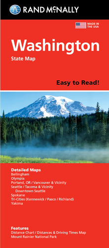 Book : Rand Mcnally Easy To Read Folded Map Washington Stat