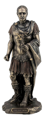 Gaius Julio César En Uniforme Militar Romano Estatua Bronce