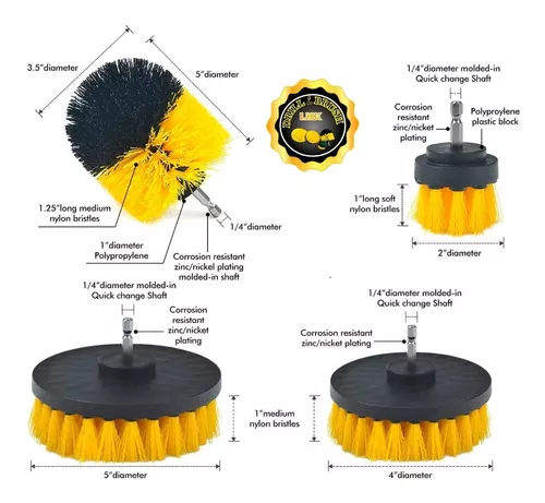 Cepillos Para Taladro de Limpieza 4 Piezas - SIO Sum Orozco