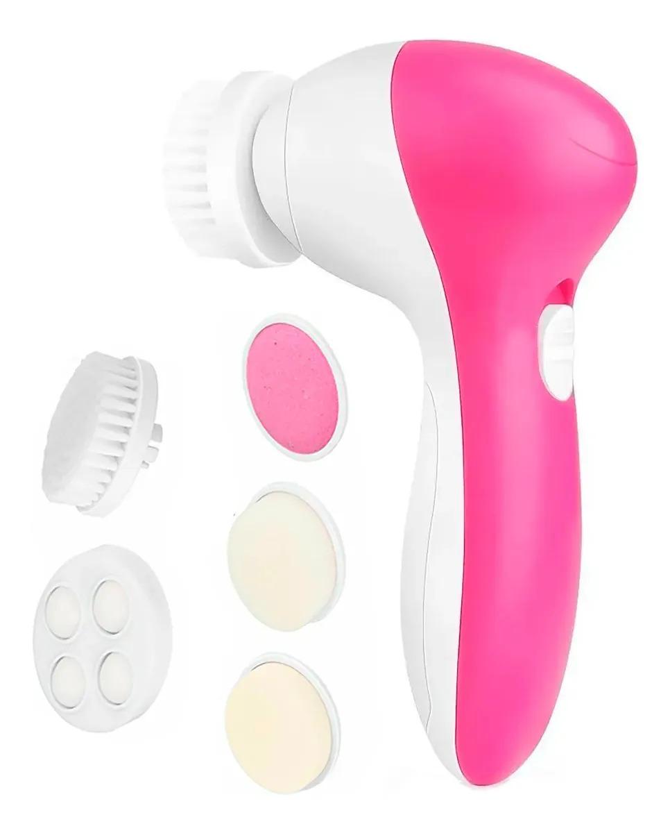 Cepillo Facial Masajeador Limpiador Exfoliante Limpieza Rosa Y Blanco