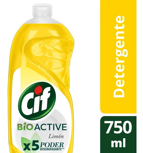 Detergente Cif Active Gel Limon Botella X 750 Gr