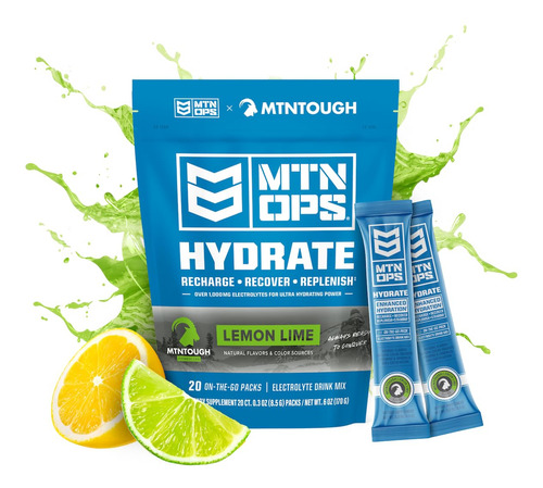 Mtn Ops Hydrate Electrolyte Powder - Mezcla De Bebida Con El