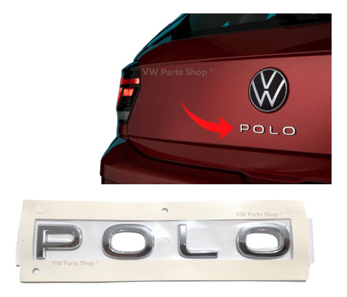 Emblema Polo Tampa Traseira 2023 2024 Original Volkswagen