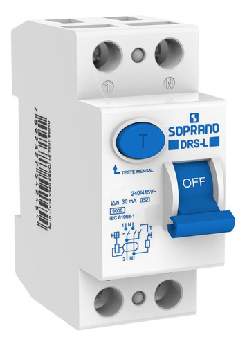 Interruptor Diferencial Residual Drs2 L 63a - Soprano