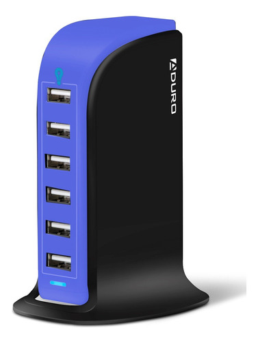 Aduro - Estacin De Carga De 6 Puertos Usb 40w De Escritorio,