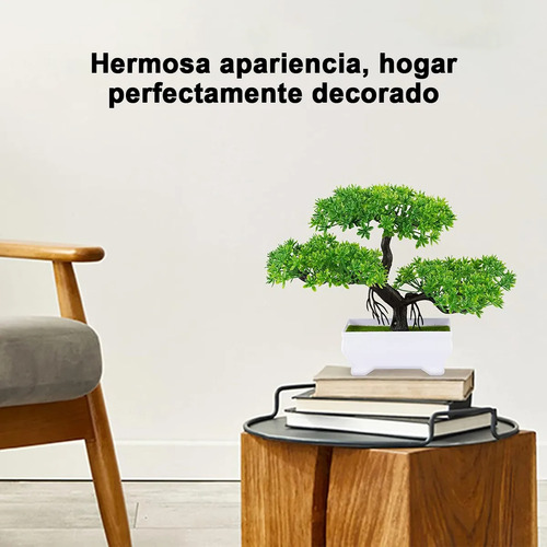 Arbol Bonsa' Artificial Con Macetadecoración Hogar Oficina Verde
