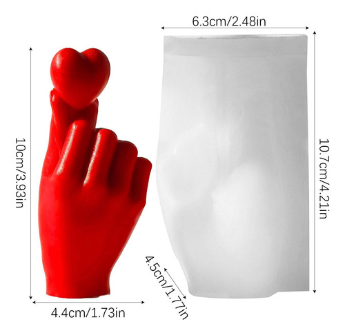 Molde De Corazón 3d Antiadherente Para Velas