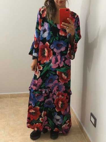 Vestido Floreado Corto Hay Talle Xl Noche Fiesta Elegante