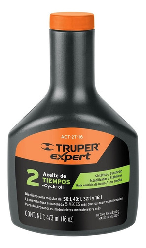 Aceite Sint.p/motor De 2 Tiempos 480ml.  Truper  Act-2t- Fc