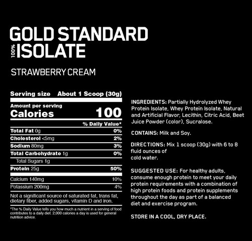 Gold Standard Isolate 5 Lb Proteína Limpia + Envío Gratis