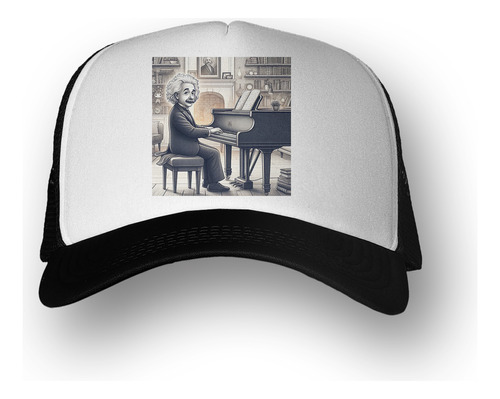 Gorra  Einstein Tocando Piano Musica Teclado