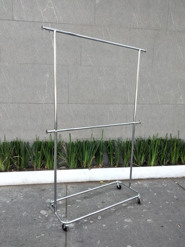 Rack Doble  Cromado Desarmable/ Con Extenciones Y Ruedas 