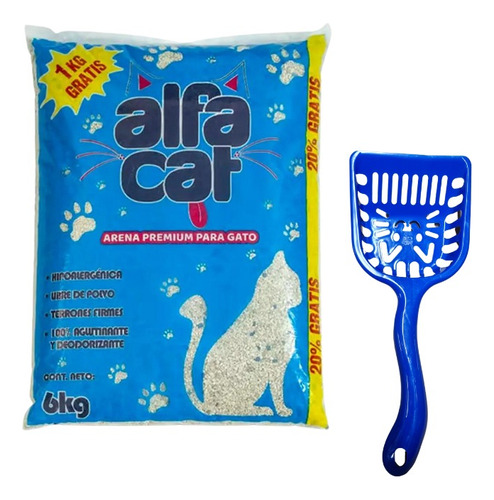 Alfacat 6 Kg Arena Sanitaria Y Pala Recogedora Para Gato