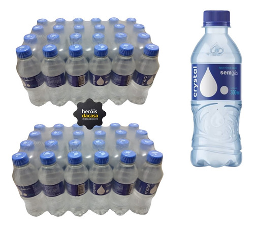 Kit 48 Agua Mineral Natural Mini 300 Ml Sem Gás Crystal