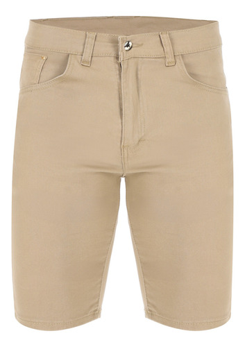 Bermuda De Gabardina Short Para Hombre Stretch Comodo Casual