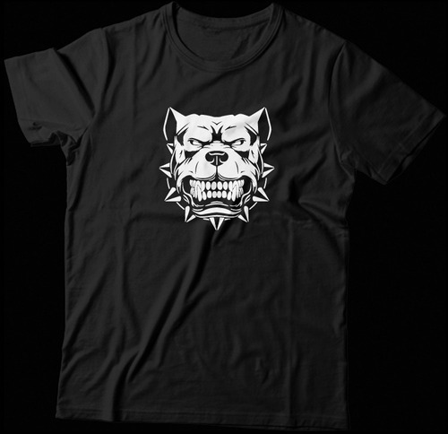 Playera American Bully Pitbull Face Blanca Negra 1