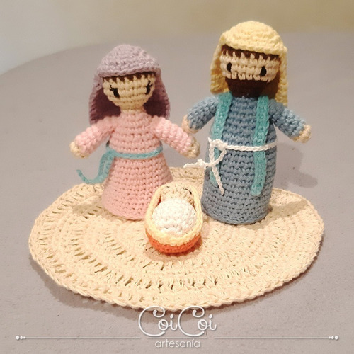 Nacimiento De 3 Piezas Tejido A Crochet Pequeño