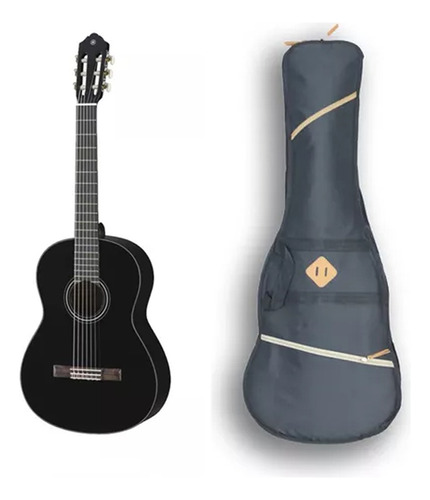 Guitarra Criolla Clásica Yamaha C40 Negra Con Funda 