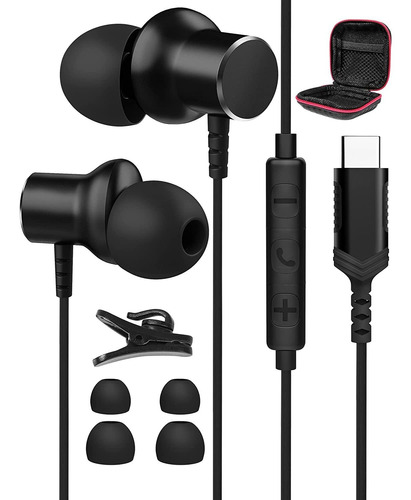 Auriculares Internos Por Cable De Usb-c Y Microfono | Negro