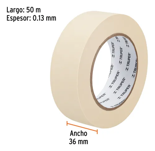 Cinta De Enmascarar Profesional De 50 Metros. Ancho 36 Mm