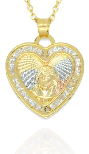 Medalla Divino Rostro Jesús Corazón Oro Laminado 14k Bautizo