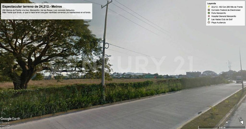 Terreno Comercial Con 290 Metros De Frente A Bulevar, En Manzanillo