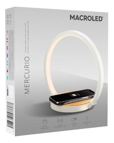 Lampara Velador Carga Inalambrica Telefono 5w Luz Dimeable