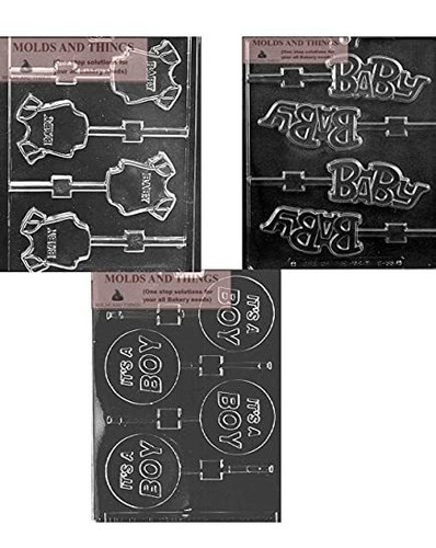 Molde - It's A Boy Lolly Chocolate Candy Mold, Baby Shower J