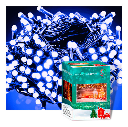 Luces de navidad y decorativas Dosyu Dosyu dy-ice300l-v8 15m de largo 110V - azul con cable negro