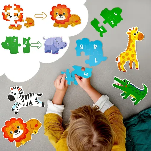 Puzzles Rompecabezas Animal Selva Juego Didáctico Madera
