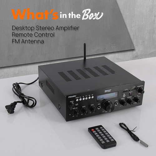 Aplificador Pyle Pda6bu.6 Wirele Bluetooth 200w Dual Channel
