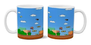 Taza Ceramica Mario Bross Game Retro Con Caja Aaa