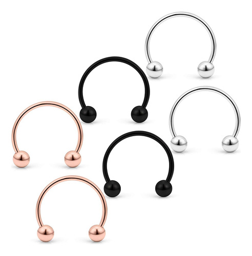 Yaalozei 20g Septum Nariz Anillo Piercing Joyería Labio Anil